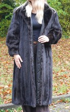 Nerzmantel Mantel Nerz schwarz Echt Pelz Fell Gr. 38 - 40