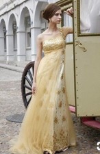 Abendkleid Hochzeitskleid lang mit Schleppe, Gr.M, 36-38