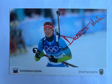 original signierte Autogrammkarte Olympia Biathlon Miha Dovzan