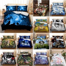 Clown Totenkopf Wolf Bettbezug Bettwäsche Set Kissenbezüge Einzel Doppel König