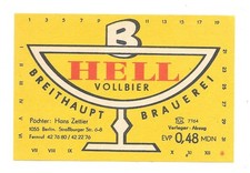 Bieretikett Breithaupt Brauerei Berlin DDR (MDN)