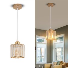 Pendelleuchte Modern Esstisch Hängelampe E27 Kristall Pendellampe Gold 1 Flammig