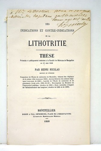 Altes buch these lithotritie - altes,
