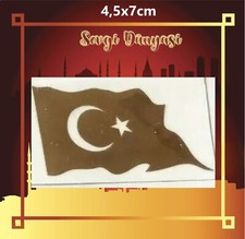 Türkiye, Türk Harita, Ay Yildiz Gold CHROM 3D Metall Aufkleber Sticker 4,5x7cm