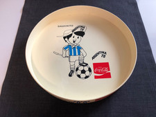 Coca Cola Serviertablett aus Kunststoff weiß Beschriftung Argentina 78