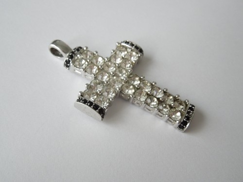 Vintage kreuz anhänger strass - kreuz,