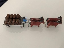 Gespannfahrzeug Miniatur Brauereigespann , Tafelwagen, 4er Gespann 14,5 cm 