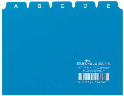 Durable karteiregister pp - karteiregister, a-z