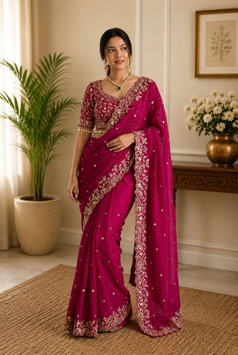 Sari blouse rosa - rosa, frau