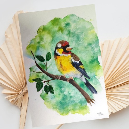 Aquarell distelfink gemälde - distelfink,