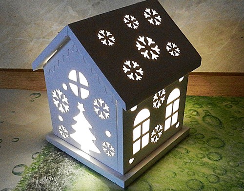 Deko beleuchtetes haus - deko,