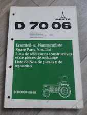 Deutz Schlepper D7006 Ersatzteilliste