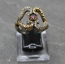 1001 Damenring Silberring 925 Sterling Silber Statement Synth Rubin Zirkonia 