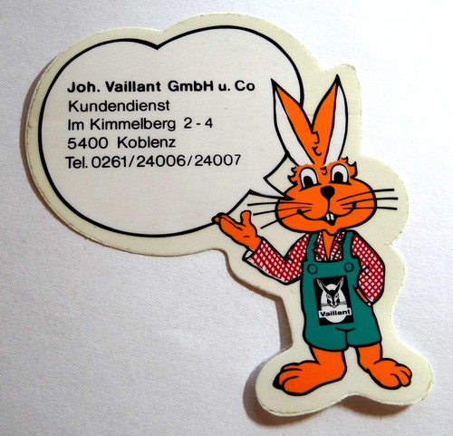 Werbe aufkleber joh - joh., vaillant