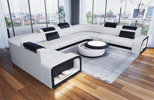 Couch ledersofa wohnlandschaft - ledersofa,