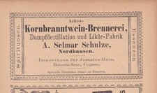 Nordhausen 1893 A. Selmar Schulze - Älteste Kornbranntwein - Brennerei