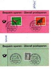 2 x Teilnehmerkarten 1965 Postamt S-Bad Cannstatt  / m. Marken + Sonderstempel