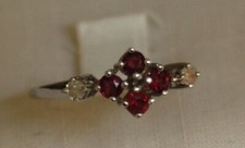 Weißgold Ring Rubin Diamant