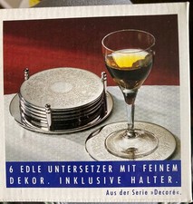 6 edle versilberte Untersetzer