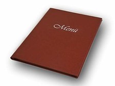 Menü • Speisekarte A4 • Katex • 5x Stück im Set • Schraub-Bindung • Braun