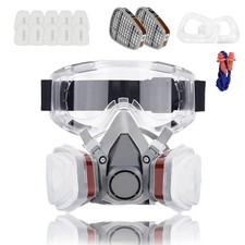 17 in1 Atemschutz Halbmaske Gasmaske 6200 Staubmaske Wechselfiltern mit Filter