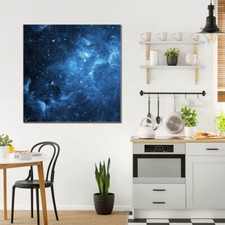 banjado Glas Wandbild quadratisch Wohnzimmer Küche Büro Motiv Universum
