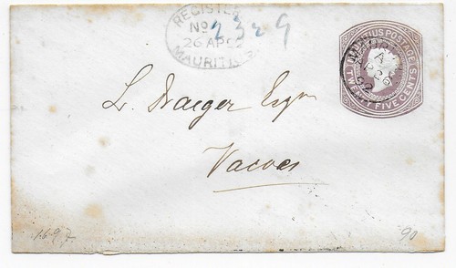Mauritius 1892 registered - 1892,,