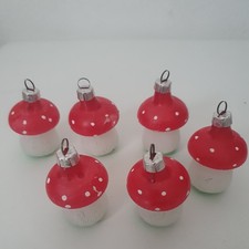 6 Fliegenpilz Pilz DDR  Christbaumschmuck Weihnachtskugeln  