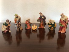 Krippenfiguren  Simplon-Komplet-Set, farbige 10cm Figuren, 7teilig.