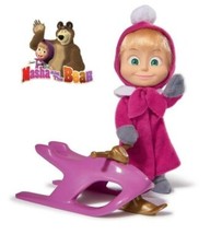 Masha Figur auf snow-scooter /