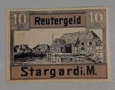 Notgeld Reutergeld Stargard i.M.  10 Pfennig  1922