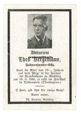 Orig. Sterbebild Fahnenjunker
