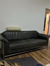 Leder Sofa, Dunkelgrün 