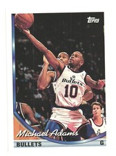 1993-94 Topps NBA Basketball Washington Bullets Michael Adams