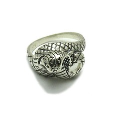 925 Silver Mens Ring Cobra