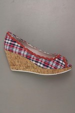⭐ Killah Peep Toes mit Keilabsatz für Damen Gr. 40 kariert mehrfarbig ⭐