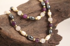 Schmuckset Rosenquarz Amethyst