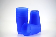 5 blaue Plastik Mehrweg Trinkbecher 0,4 l Partybecher Becher Plastikbecher 