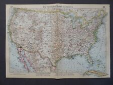 Landkarte der Vereinigten Staaten von Amerika, USA, Velhagen & Klasing 1939