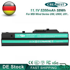 11,1V 58Ah Akku Für MSI Wind NB10051 NB10052 NB10053 U200 U210 BTY-S11 BTY-S12