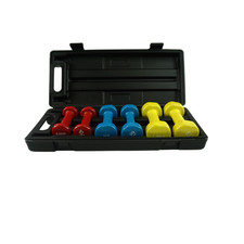 Vinyl Hantelset Mobil im Koffer Gymnastikhanteln Fitnesstraining