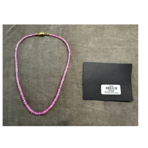 Collier 925 gelbvergoldet pink - 925,
