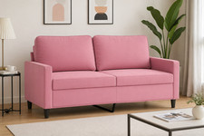 2 Sitzer Sofa Rosa Samt 140cm