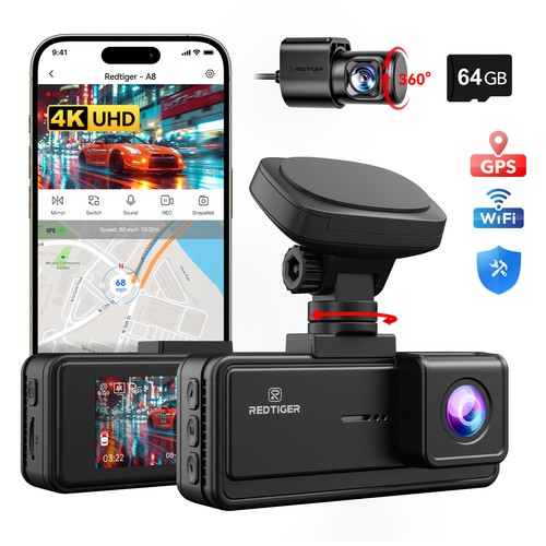 Redtiger kanal dashcam - a8, 2-kanal-dashcam