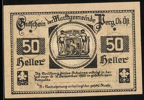 Notgeld perg 1920 heller - notgeld, 50