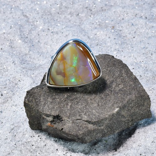 Boulder opal ring - boulder, 925er