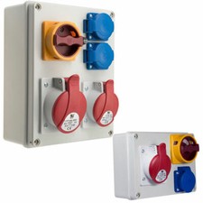 Stromverteiler CEE 16A 32A Schuko schaltbar Baustrom Wandverteiler Wandsteckdose