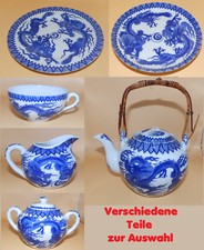 Chinesisches Tee Service Porzellan Motiv Blauer Drache - Teile zur Auswahl