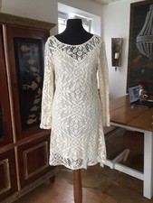 H&M Boho Häkel Kleid S Creme