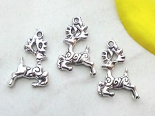 5x Anhänger Hirsch 24x16mm Charms Reh Rentier Schmuck Deko Armband Basteln Neu